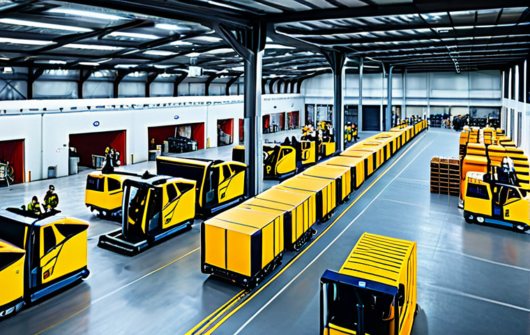 Modern Air Cargo Hub**

"A bustling, brightly lit air cargo hub with planes being loaded and unloaded by forklifts and workers in high-visibility vests, fully clothed, appropriate attire, safe for work, depicting advanced technology like automated sorting systems and drone delivery vehicles, professional photography, perfect anatomy, correct proportions, family-friendly, high resolution."

**