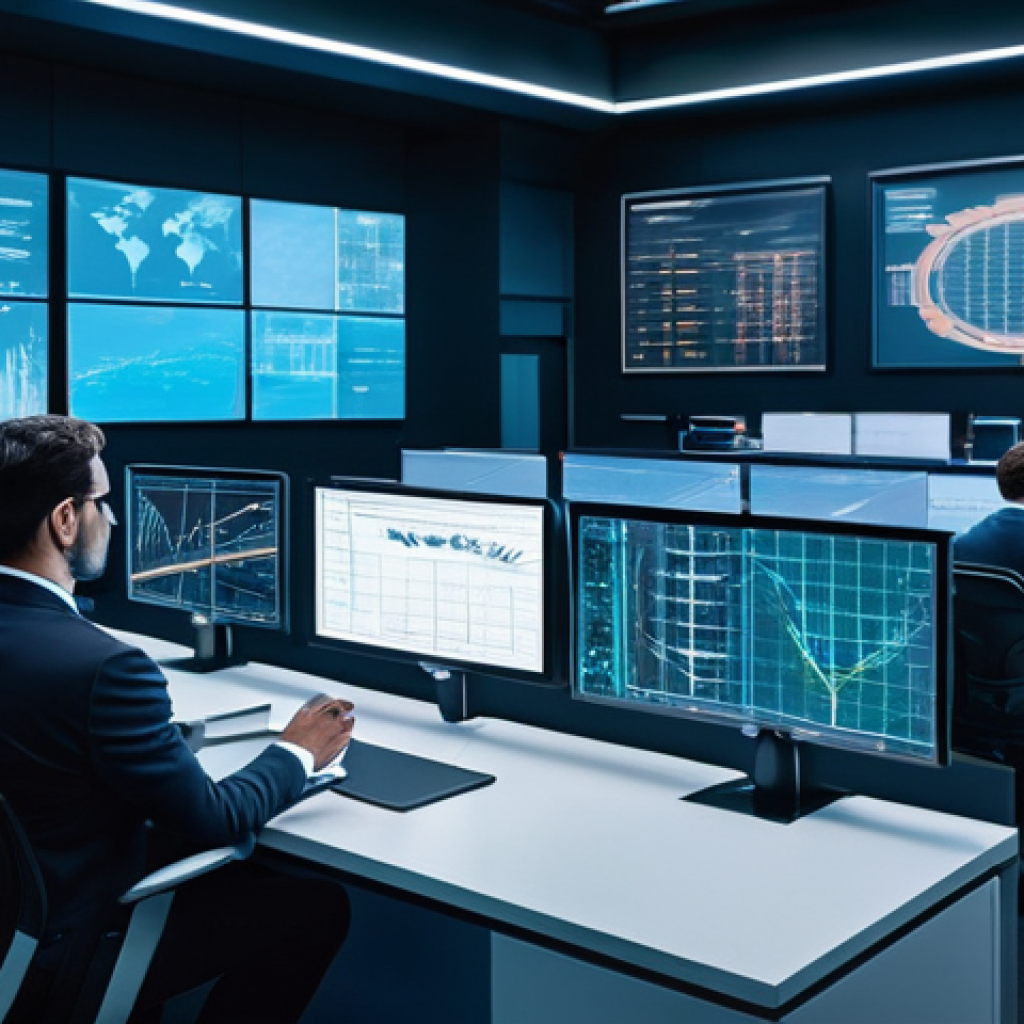 항공화물 처리 시간 단축 방법 - **Prompt:** A vibrant, futuristic logistics control center, bustling with diverse, professionally dr...