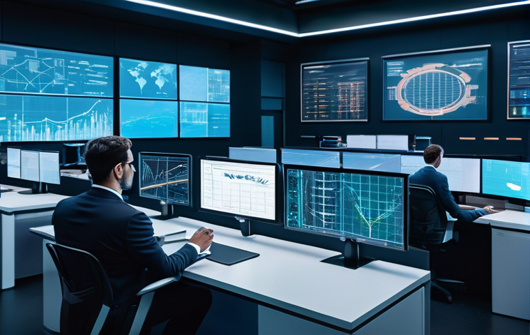 항공화물 처리 시간 단축 방법 - **Prompt:** A vibrant, futuristic logistics control center, bustling with diverse, professionally dr...