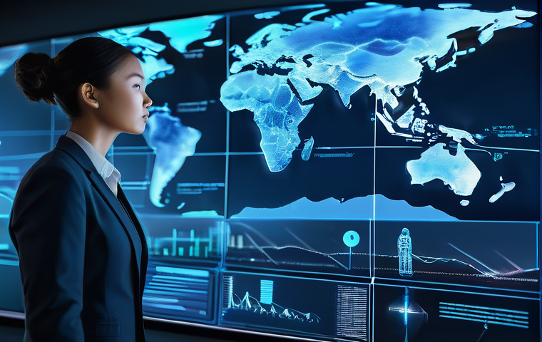 항공화물 처리 시간 단축 방법 - **Prompt:** A vibrant, futuristic logistics control center, bustling with diverse, professionally dr...