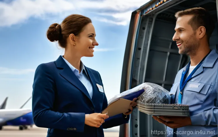 항공화물 고객 불만 해결 사례 - Here are three image prompts in English, designed to be detailed and adhere to your guidelines: