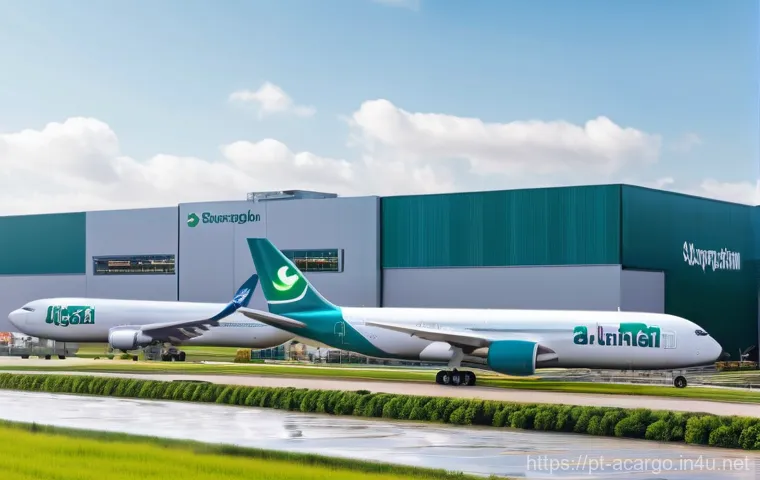 항공화물 학습에 유용한 교재 - **Prompt 2: High-Tech Air Cargo Control Center**
    "A brightly lit, futuristic control center for ...