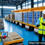 항공화물 자격증 시험 준비 방법 - A modern air cargo warehouse interior showing organized pallets of various types of cargo including ...