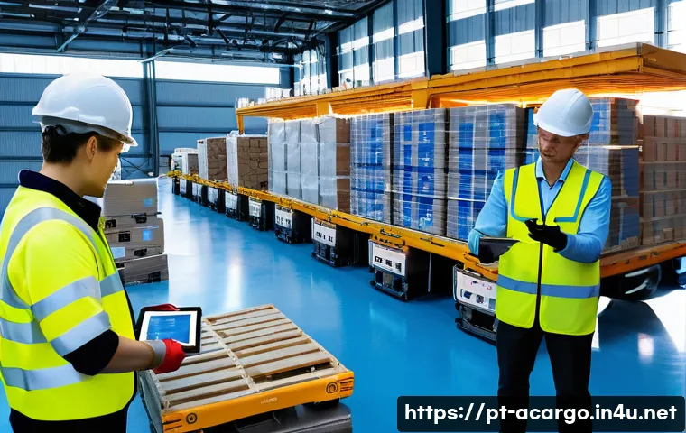 항공화물 자격증 시험 준비 방법 - A modern air cargo warehouse interior showing organized pallets of various types of cargo including ...